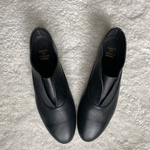 Black Leather American Apparel Tap Shoe Flats